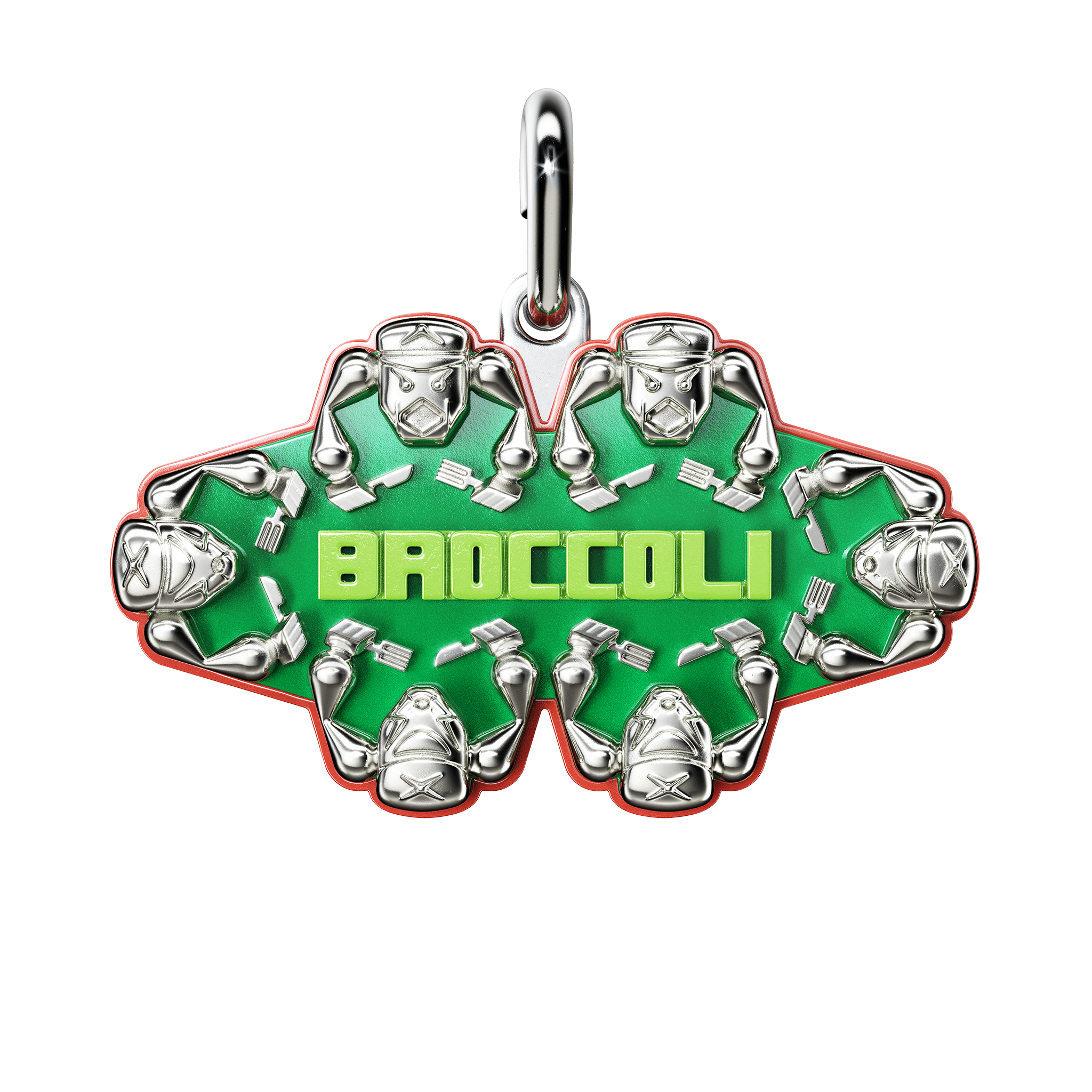 A detail of Broccoli Pendant in Clover